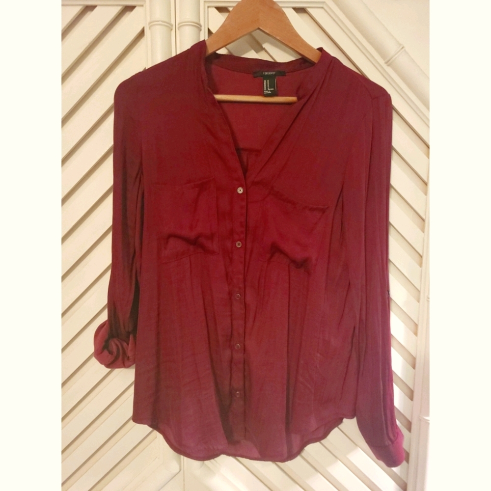Forever 21 Maroon Button down top